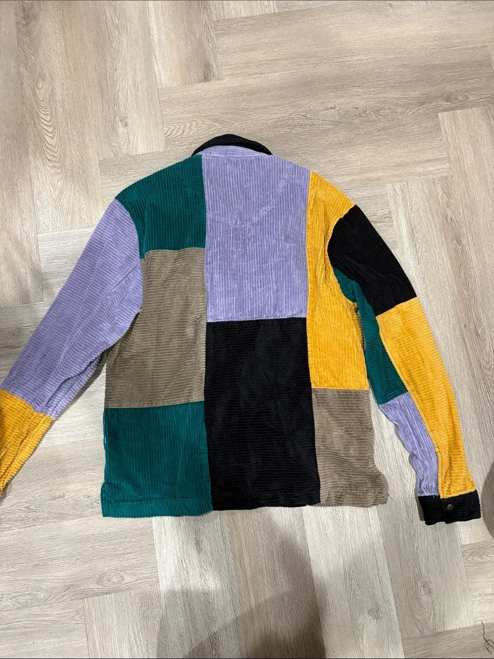 Urban Outfitters Ryder Blocked Corduroy Zip Shirt Size M